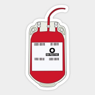 O Positive Blood Bag Sticker